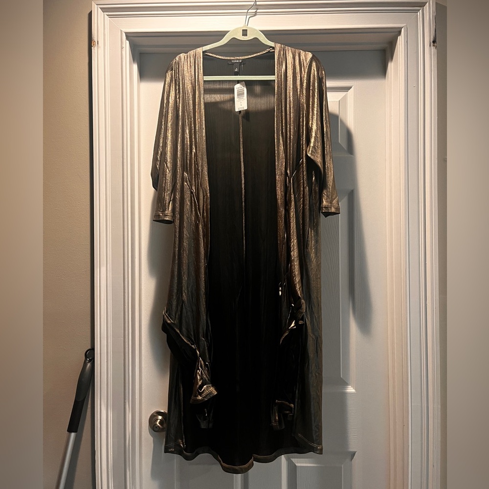 Torrid Metallic Bronze Cardigan
